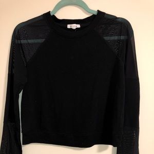 Black mesh sleeve long sleeve